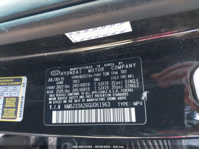 KM8J33A26GU061963 Hyundai Tucson Limited