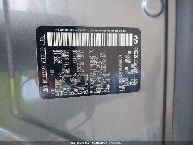 JN8AZ2NF9K9689039 Infiniti QX80 LUXE
