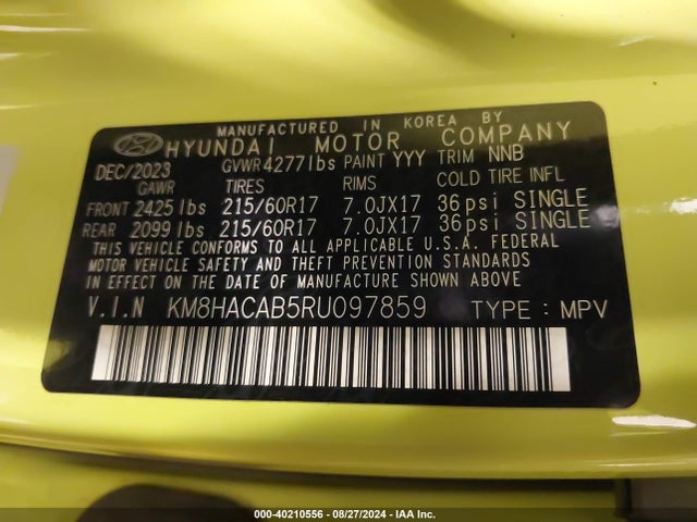Hyundai Kona Se 2024 KM8HACAB5RU097859 Image 9