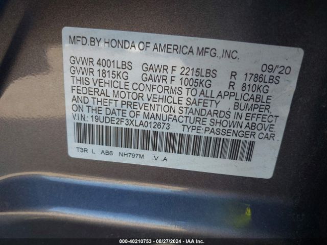 19UDE2F3XLA012673 Acura Ilx Standard