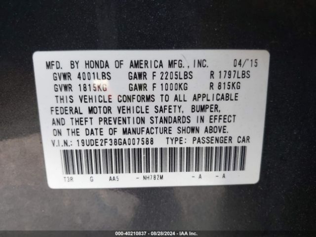 19UDE2F38GA007588 Acura Ilx 2.4l/acurawatch Plus Package