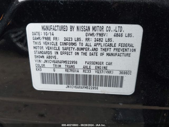 JN1CV6AR4FM522956 Infiniti Q40