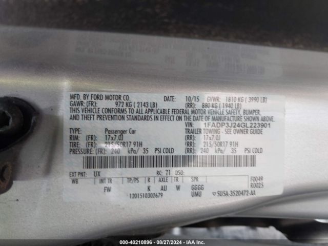 1FADP3J24GL223901 Ford Focus Titanium