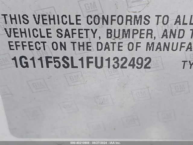 1G11F5SL1FU132492 Chevrolet Malibu 1lz
