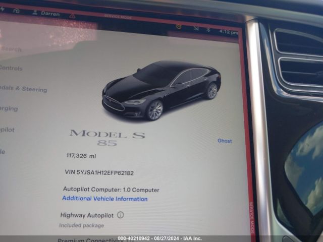 5YJSA1H12EFP62182 Tesla Model S P85