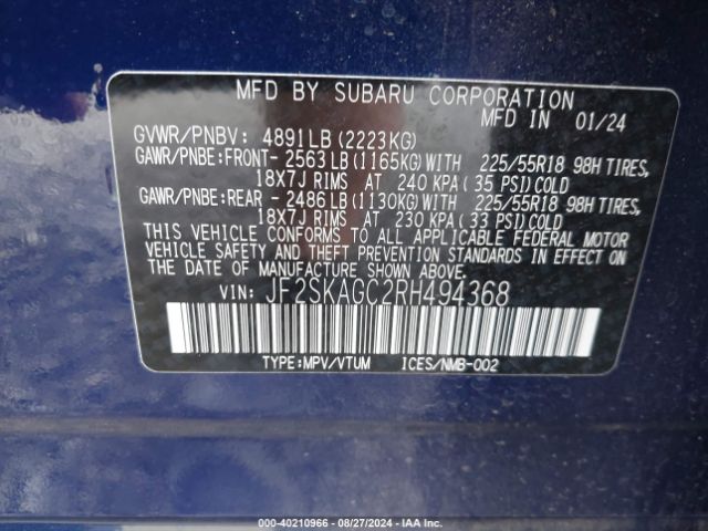 JF2SKAGC2RH494368 Subaru Forester Sport