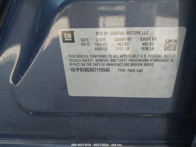 1G1PA5SGXE7170943 Chevrolet Cruze Ls Auto