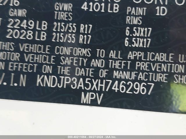 KNDJP3A5XH7462967 KIA SOUL +