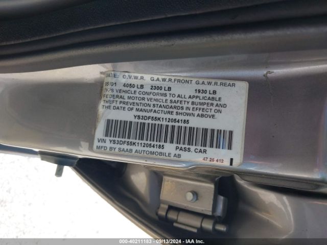 2001 SAAB 9-3 YS3DF55K112054185 Photo 8