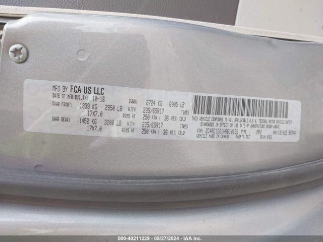 2C4RC1DG1HR610132 Chrysler Pacifica Touring