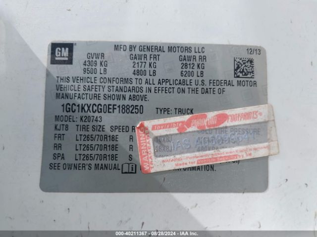1GC1KXCG0EF188250 Chevrolet Silverado 2500hd Lt