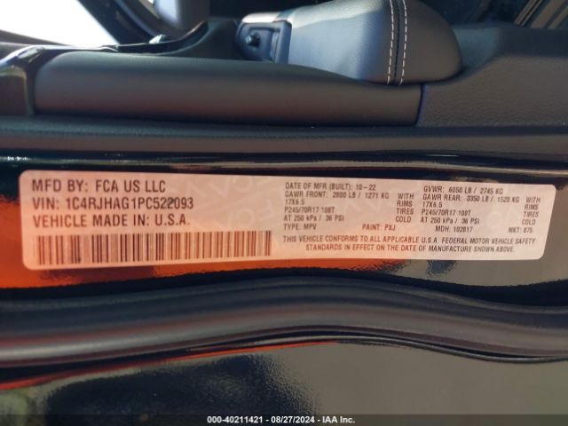 1C4RJHAG1PC522093 Jeep Grand Cherokee Laredo 4x4