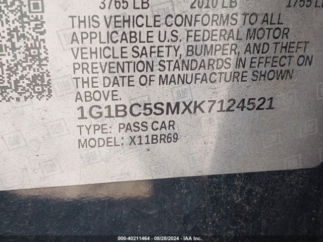 1G1BC5SMXK7124521 Chevrolet CRUZE LS