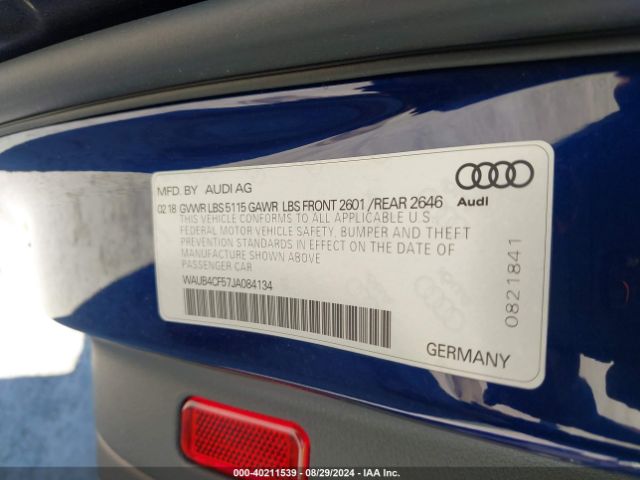 WAUB4CF57JA084134 Audi S5 3.0t Premium Plus