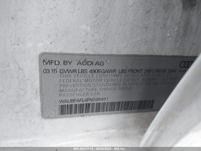 WAUBFAFL4FN036491 Audi A4 2.0t Premium