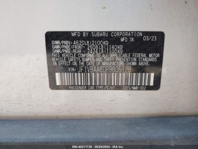 JF1VBAA60P9805128 Subaru WRX