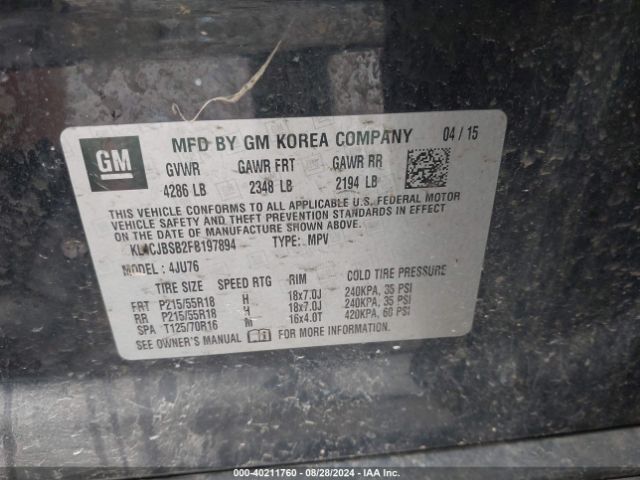 KL4CJBSB2FB197894 Buick Encore Convenience