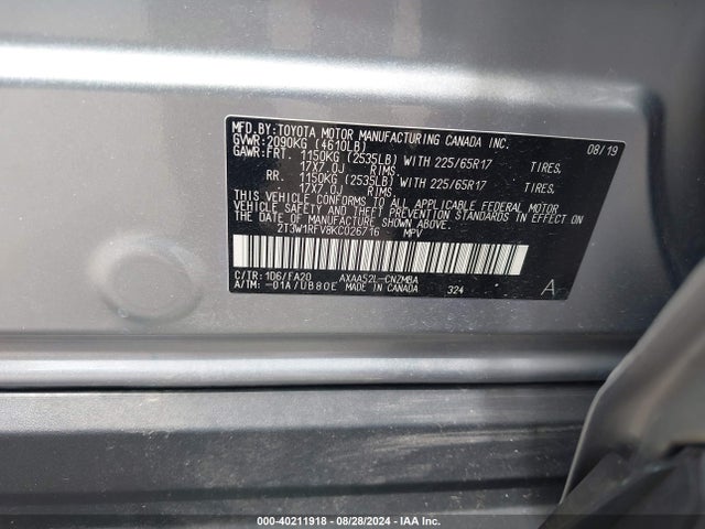 Toyota Rav4 Xle 2019 2T3W1RFV8KC026716 Image 9