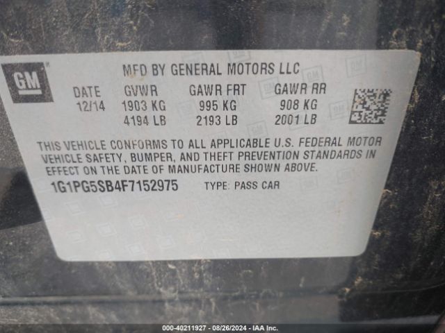 1G1PG5SB4F7152975 Chevrolet CRUZE LTZ