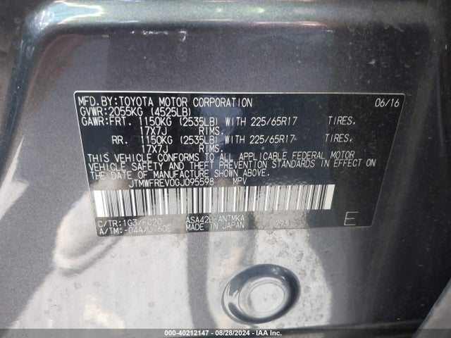Toyota Rav4 Xle 2016 JTMWFREV0GJ095598 Image 9