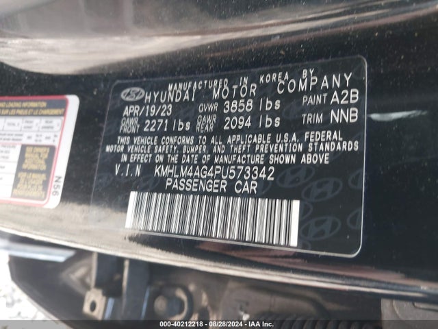 KMHLM4AG4PU573342 Hyundai ELANTRA SEL