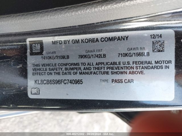 KL8CB6S96FC740965 Chevrolet Spark Ls Cvt