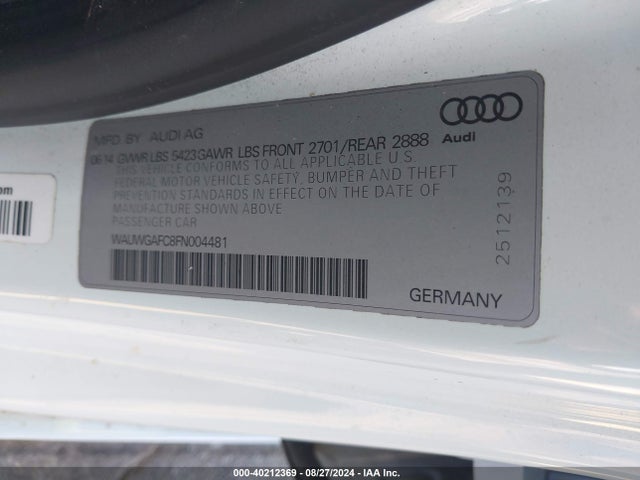 WAUWGAFC8FN004481 Audi A7 3.0t Premium Plus