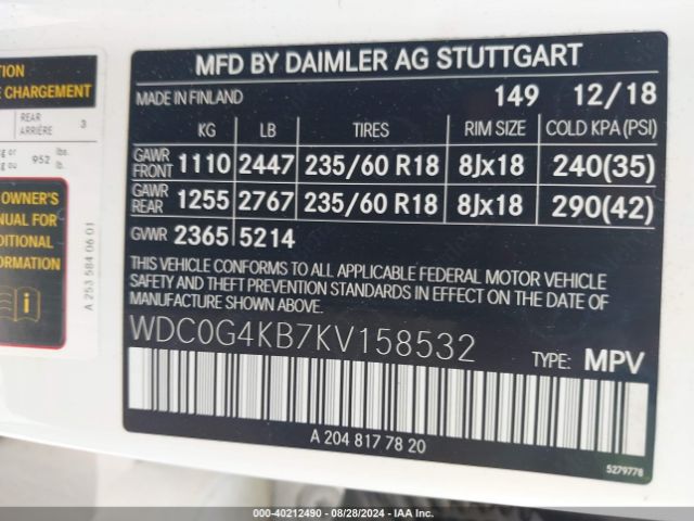 WDC0G4KB7KV158532 Mercedes-Benz Glc 300 4matic