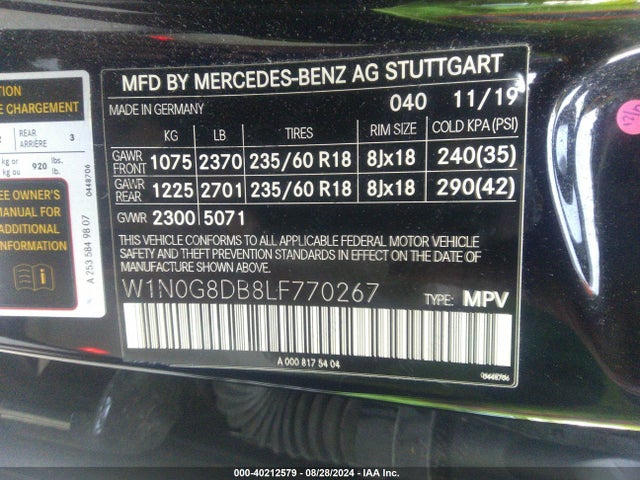 W1N0G8DB8LF770267 Mercedes-Benz GLC 300