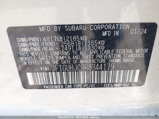 JF1GUHJC9R8344179 Subaru Impreza Rs 5-door
