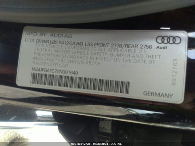WAUFGAFC7GN001640 Audi A6 3.0t Premium Plus