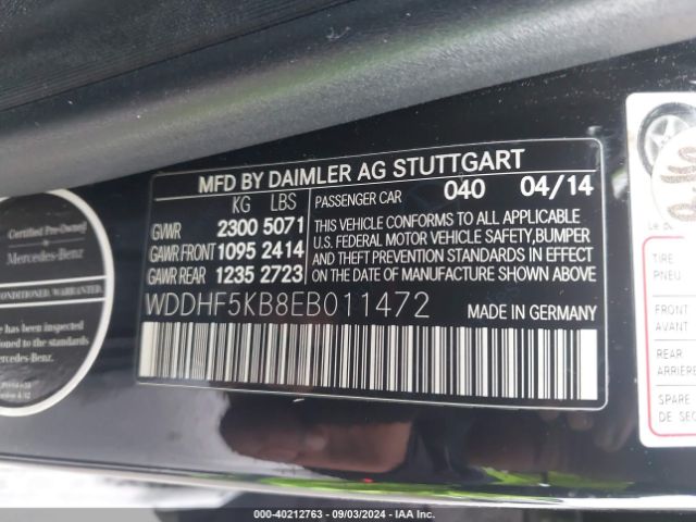 WDDHF5KB8EB011472 Mercedes-Benz E 350