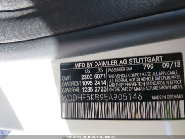 WDDHF5KB9EA905146 Mercedes-Benz E 350