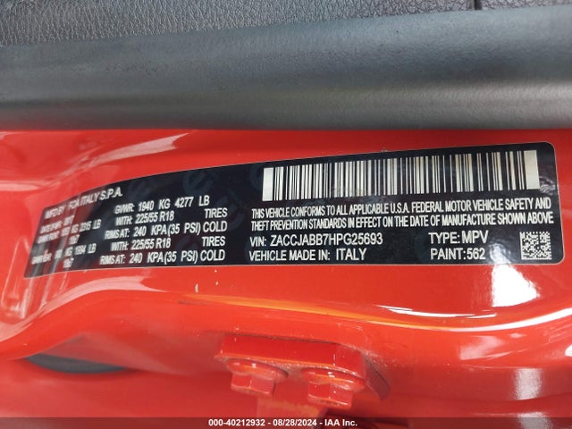 ZACCJABB7HPG25693 Jeep Renegade Altitude Fwd