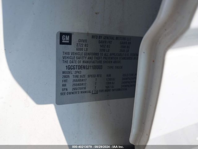1GCGTDEN0J1108003 Chevrolet Colorado Z71