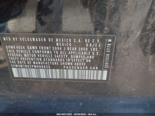 3VW4M7BU7PM006820 Volkswagen Jetta 1.5t S