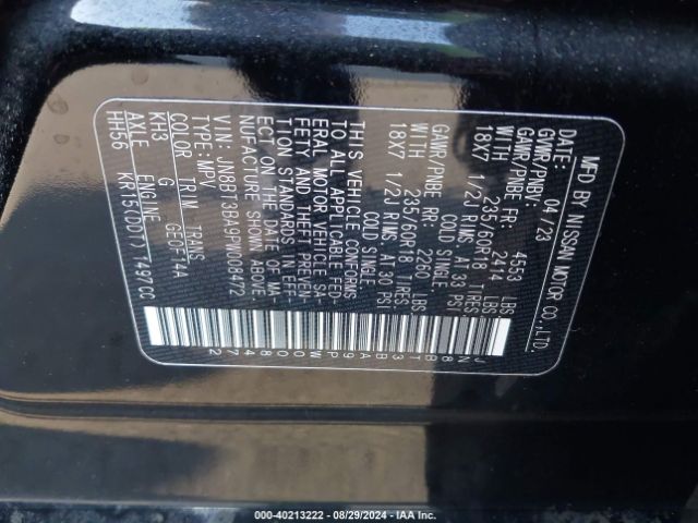 JN8BT3BA9PW008472 Nissan Rogue Sv Fwd