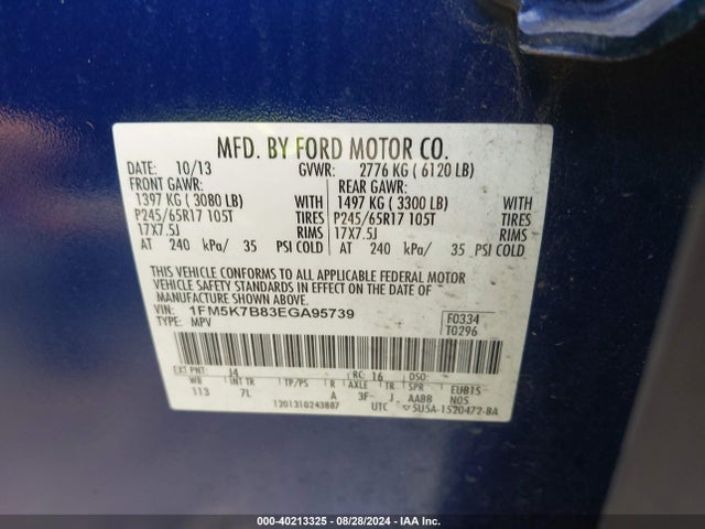 Ford Explorer 2014 1FM5K7B83EGA95739 Image 9