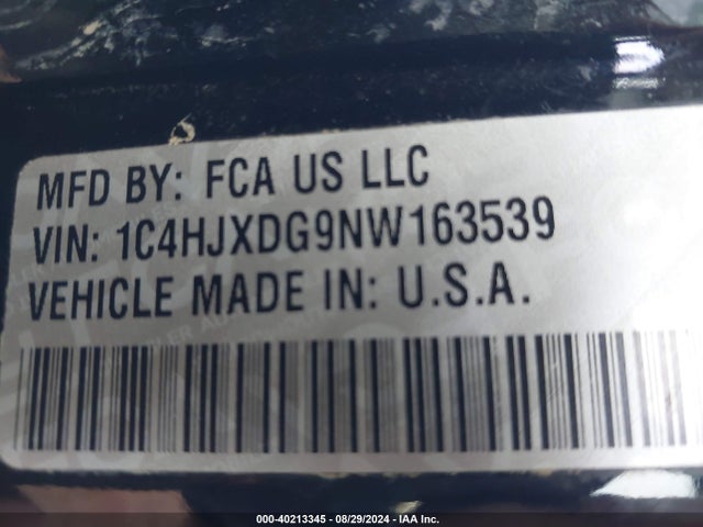 1C4HJXDG9NW163539 Jeep Wrangler Unlimited Sport Altitude 4x4