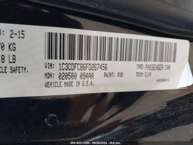 1C3CDFCB6FD267456 Dodge Dart Limited