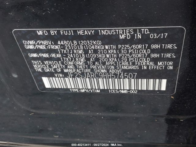 JF2SJARC9HH574507 Subaru Forester 2.5i Limited