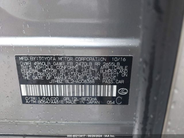 JTHBZ1BL2HA008388 Lexus GS 350