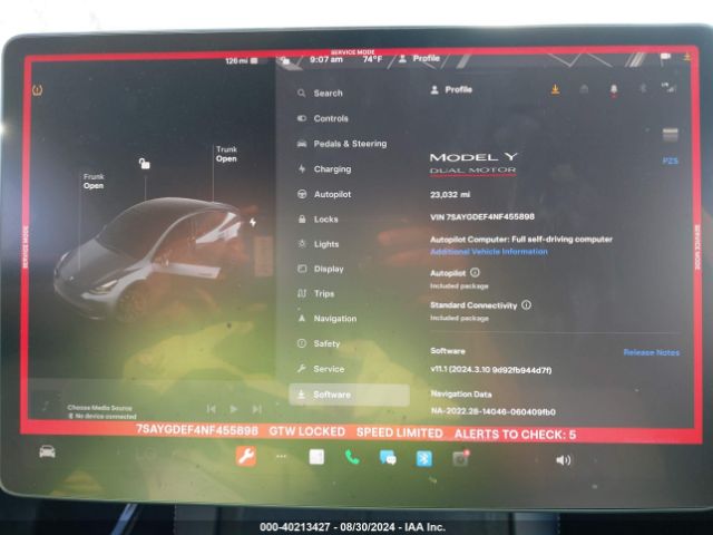 7SAYGDEF4NF455898 Tesla Model Y Performance Dual Motor All-wheel Drive