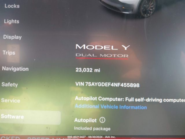 7SAYGDEF4NF455898 Tesla Model Y Performance Dual Motor All-wheel Drive