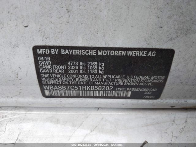 WBA8B7C51HK858202 BMW 340i Xdrive