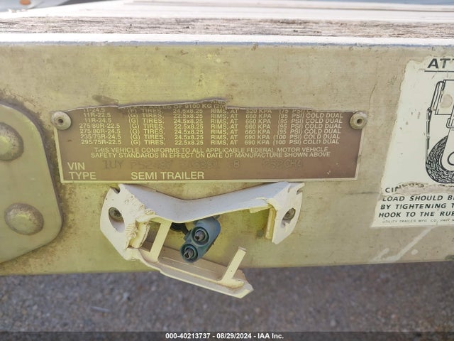 40213737 :رقم المزاد ، 1UYFS2487EA889138 vin ، 2014 Utility Trailer Mfg Unknown مزاد بيع