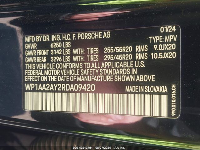 WP1AA2AY2RDA09420 Porsche Cayenne