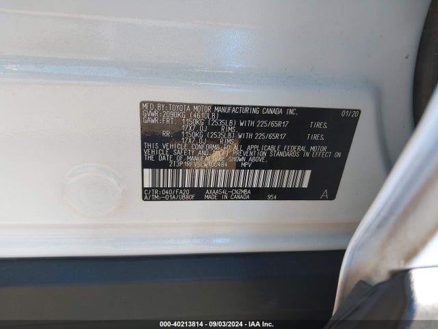 2T3P1RFV5LW100484 Toyota Rav4 Xle