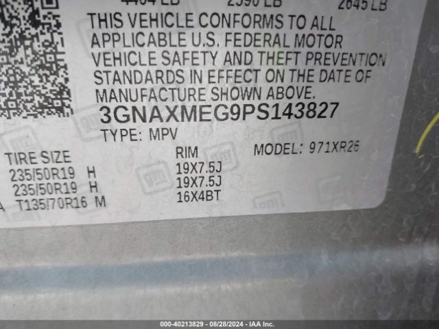 3GNAXMEG9PS143827 Chevrolet Equinox Fwd Rs