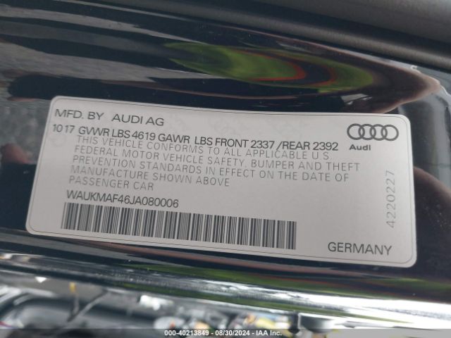 WAUKMAF46JA080006 Audi A4 2.0t Tech Ultra Premium/2.0t Ultra Premium
